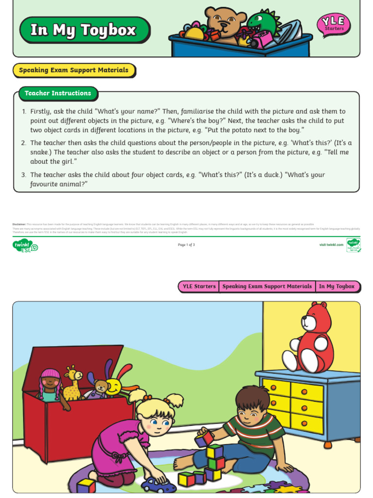 Starters Speaking 6 | PDF