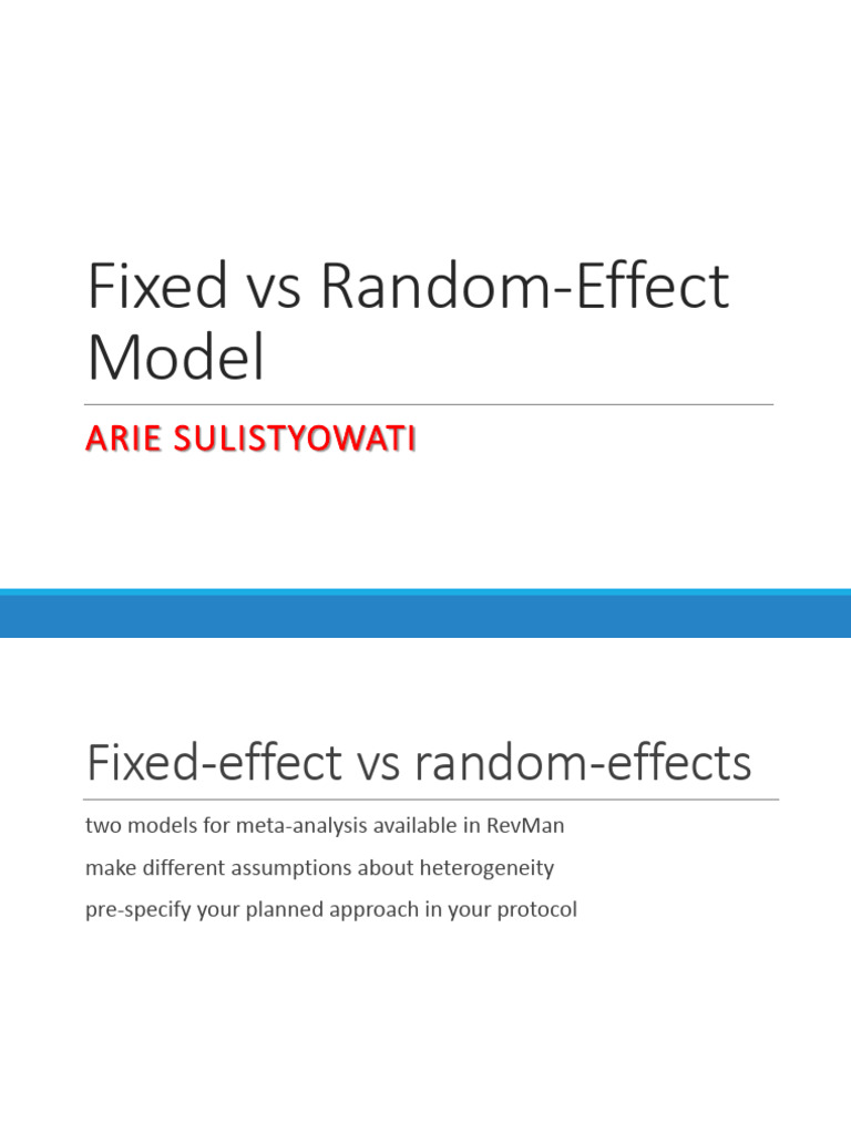 Fixed vs Random Effects in Meta-Analysis | PDF | Meta Analysis | Fixed ...