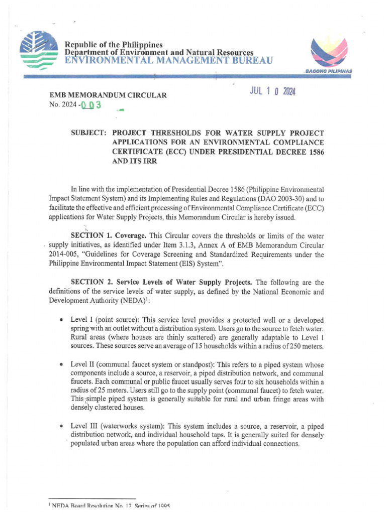 EMB MC 2024-003 On Water Projects | PDF