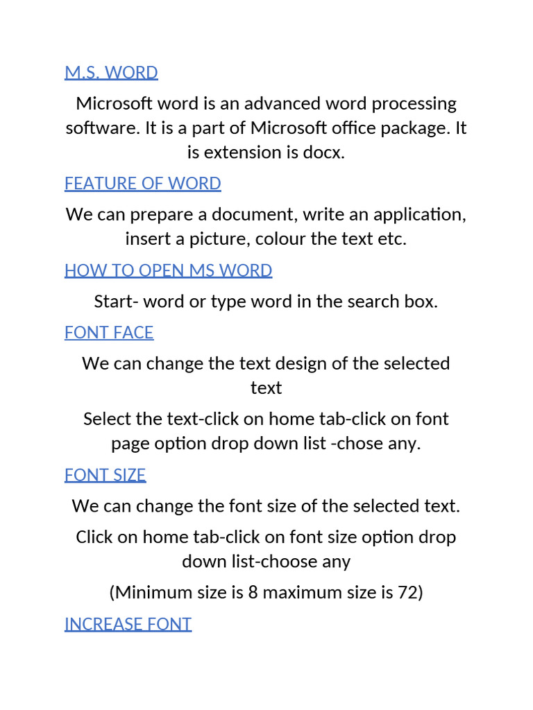 M.S. Word | PDF