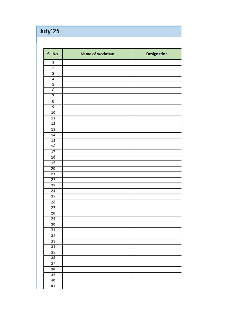 Overtime Register July 2025 | PDF