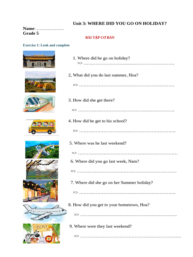 Grade 5 Holiday and Party Exercises | PDF | English Language