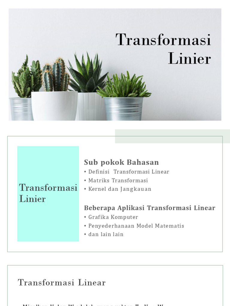 Panduan Lengkap Transformasi Linear | PDF