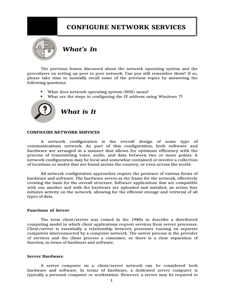 Configure Network Services Guide | PDF | Computer Network | Web Service