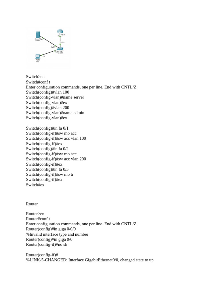 Konfigurasi VLAN dan Subinterface Router | PDF