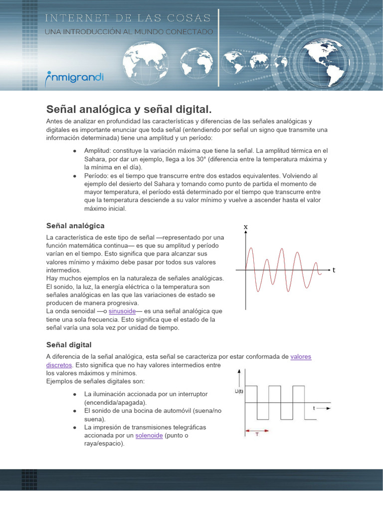 Señal Analógica y Señal Digital | PDF | Señal analoga | Amplitud