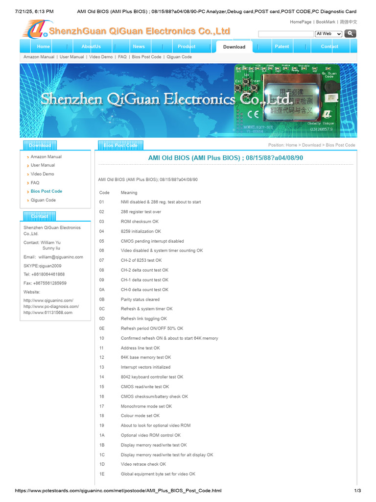AMI BIOS Error Codes Explained | PDF | Bios | Computer Engineering