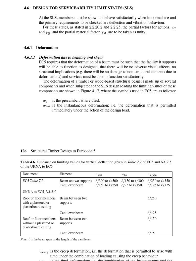 Serviceability Limit States in Timber Design | PDF | Bending | Beam ...