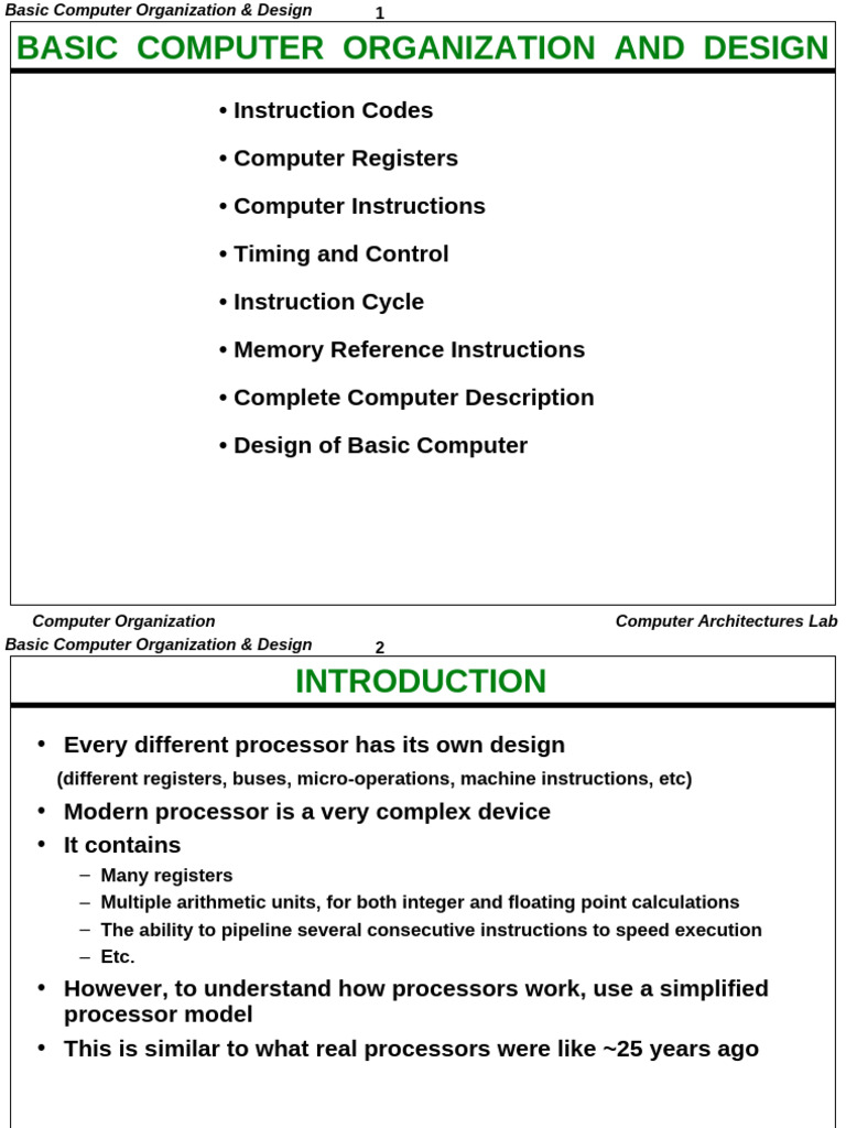 Basic Computer Design Overview | PDF | Central Processing Unit ...