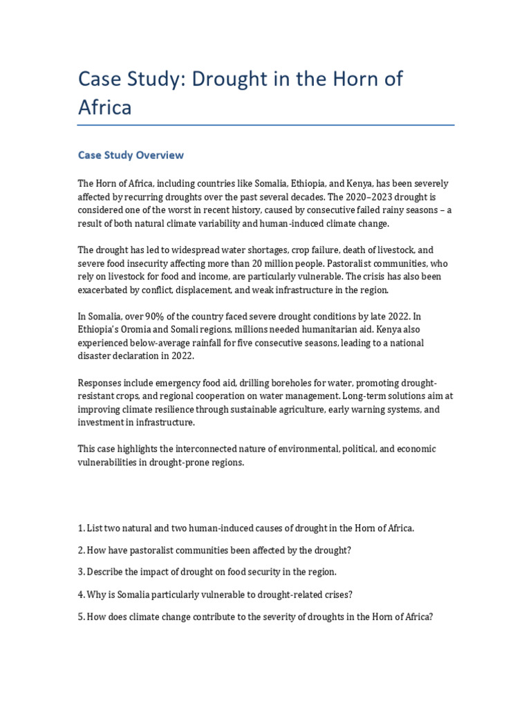 Drought Crisis in the Horn of Africa | PDF