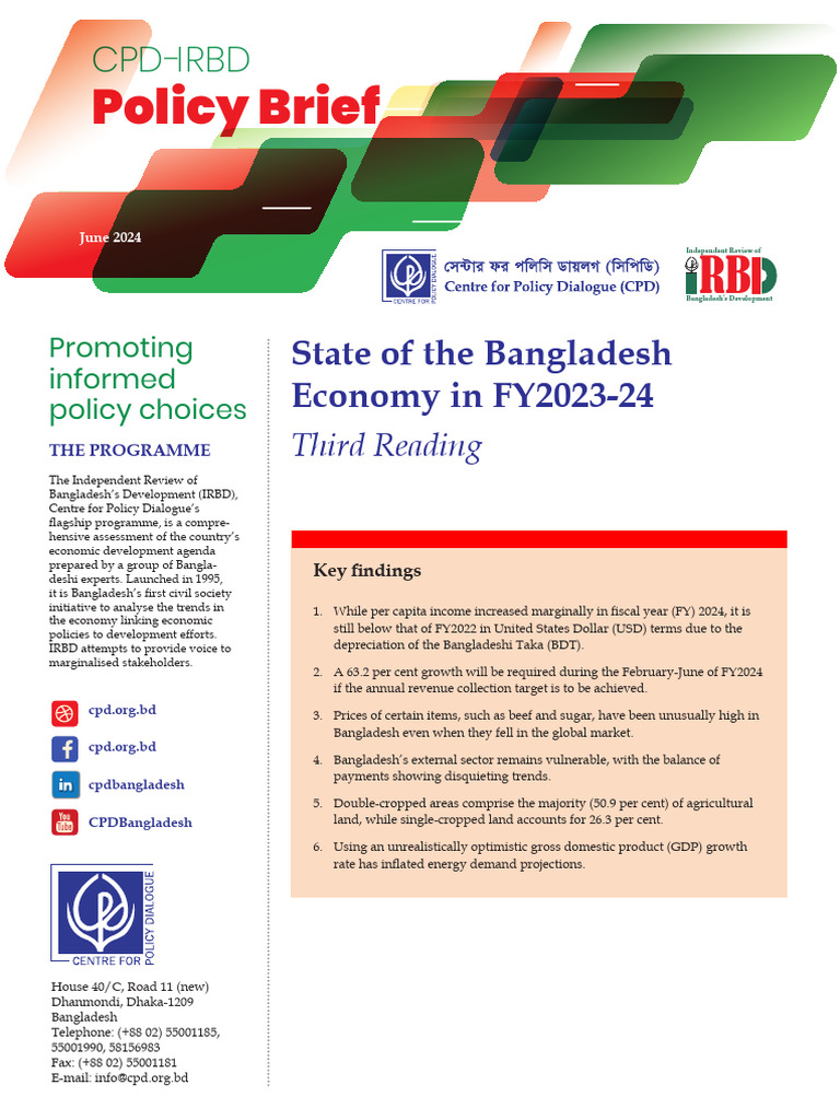 State of The Bangladesh Economy in FY2024 Third Reading | PDF ...