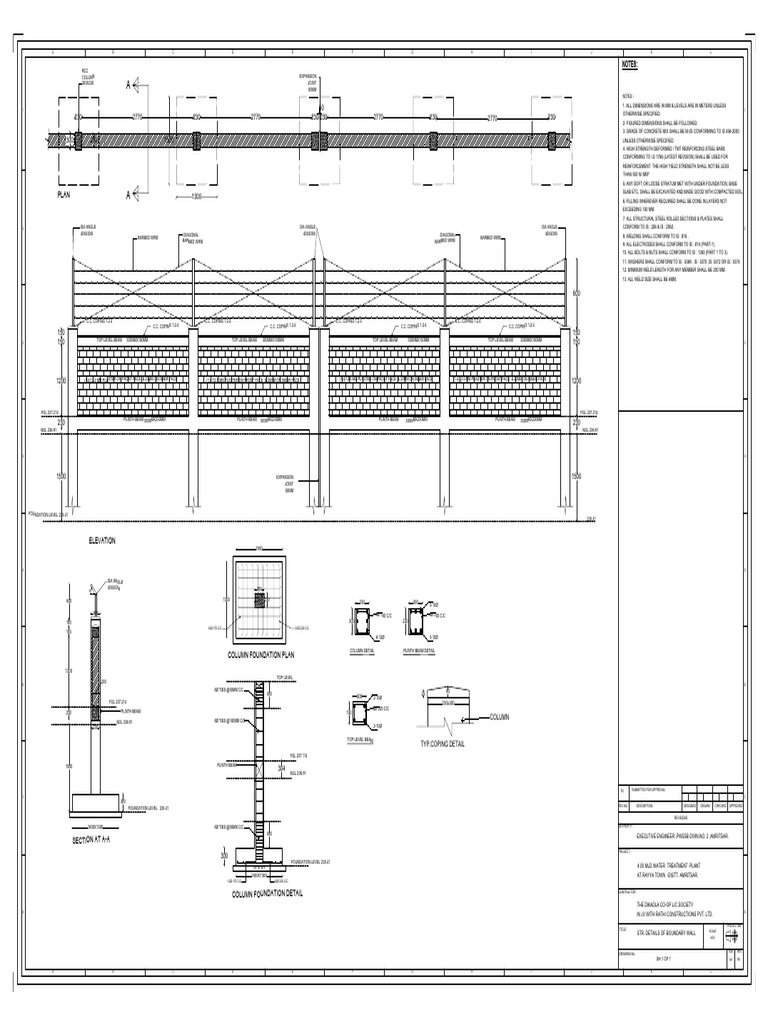 Boundary Wall Structural Details | PDF | Building Engineering ...