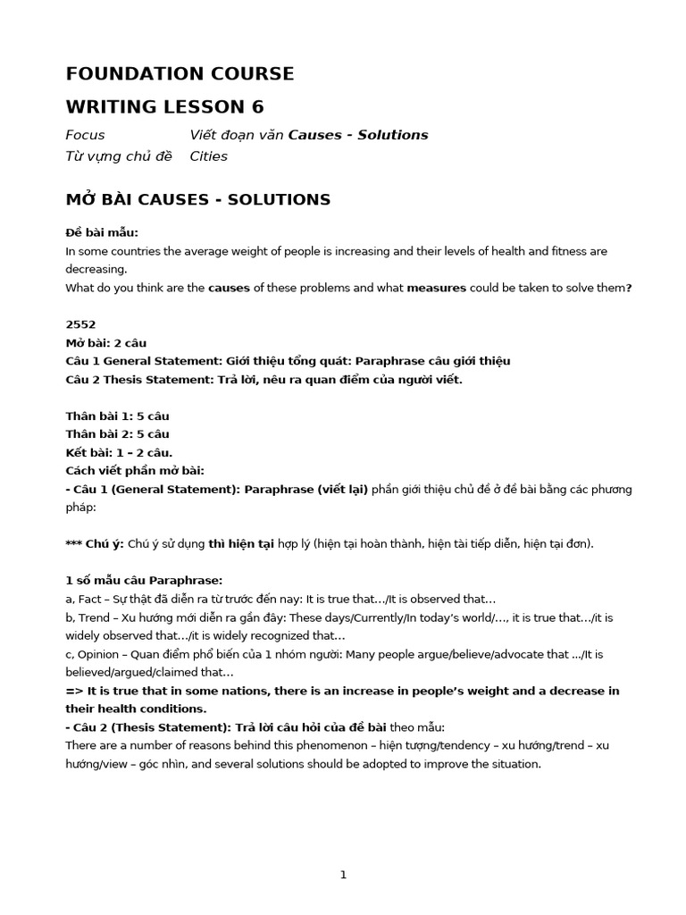 Foundation Writing 6 | PDF