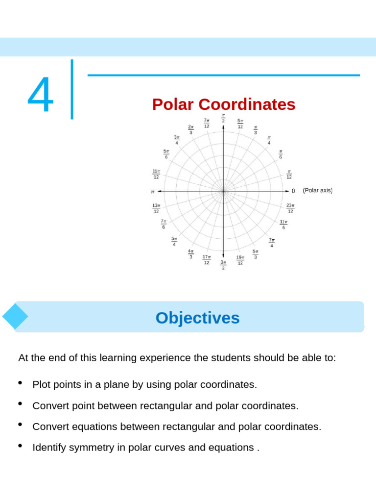 Polar Coordinates 122725 | PDF | Coordinate System | Mathematical Notation