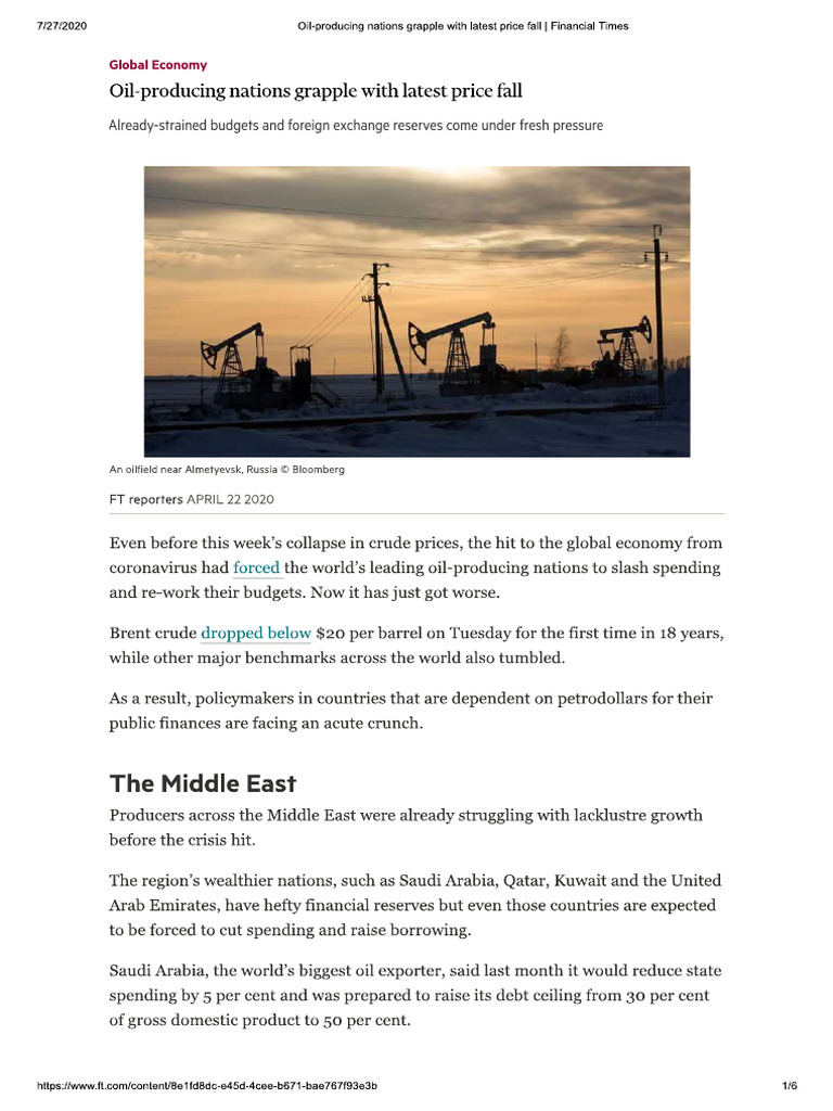 Lesson+3+ +Movements+in+Demand+ +Price+Fall+in+Oil+Article | PDF