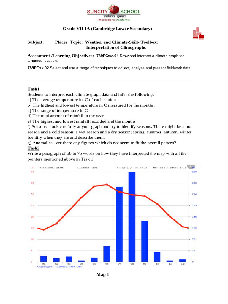 Ls - Worksheet Climograph Interpretation | PDF
