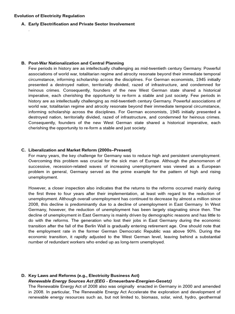 Evolution of Electricity Regulation | PDF | Renewable Energy | Energy ...