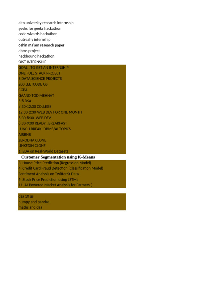 Internship and Project Preparation Guide | PDF
