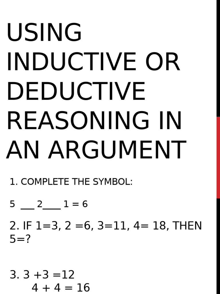 REASONING :Deductive-Inductive | PDF | Mathematical Proof | Inductive ...