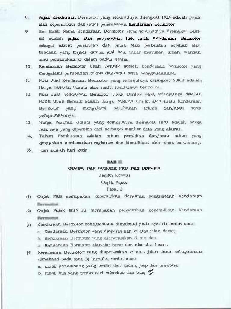 Pajak Kendaraan Bermotor dan Aturannya | PDF