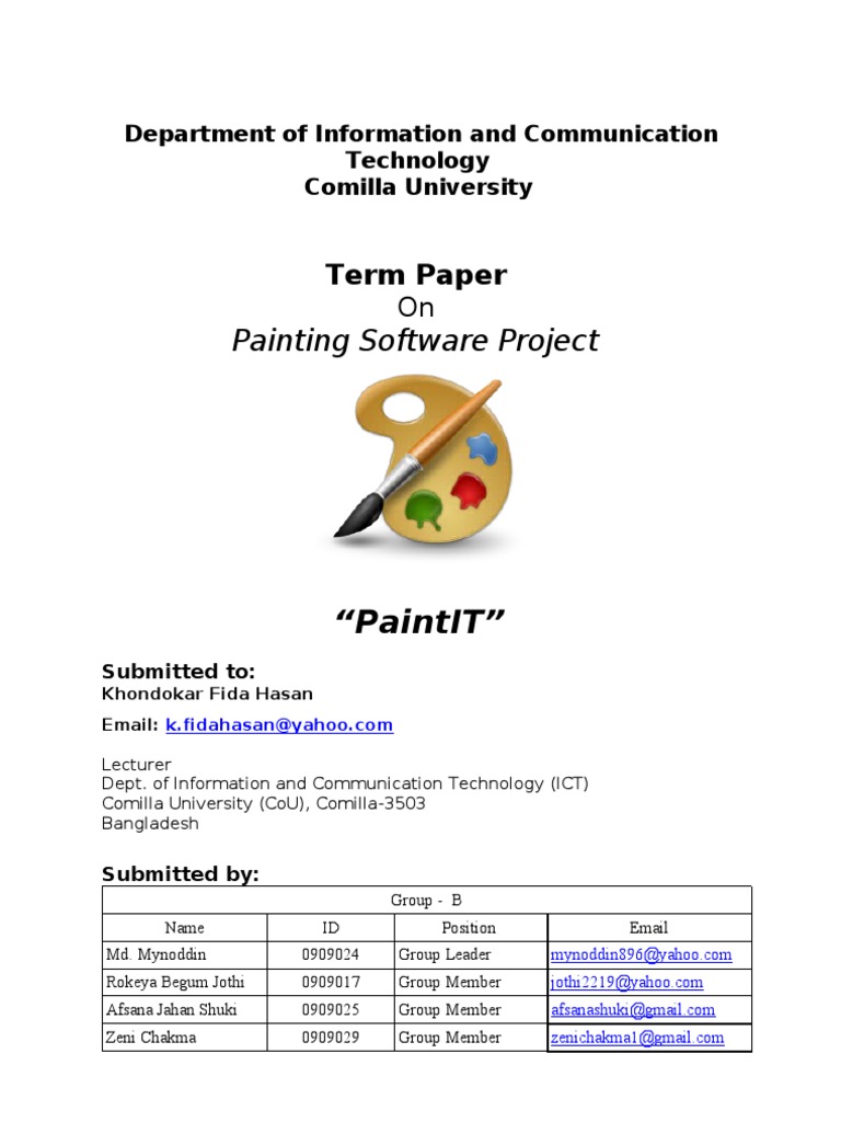 PaintIT: 2D Painting Software Project | PDF | Computers