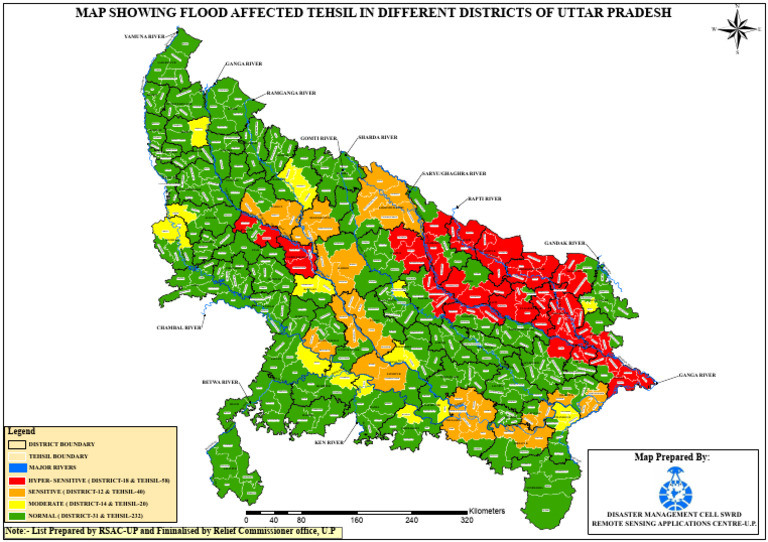 UP Flood Affected Tehsil Map | PDF