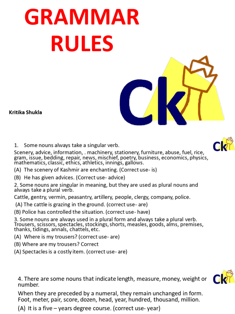 Essential Grammar Rules Explained | PDF | Grammatical Number | Pronoun