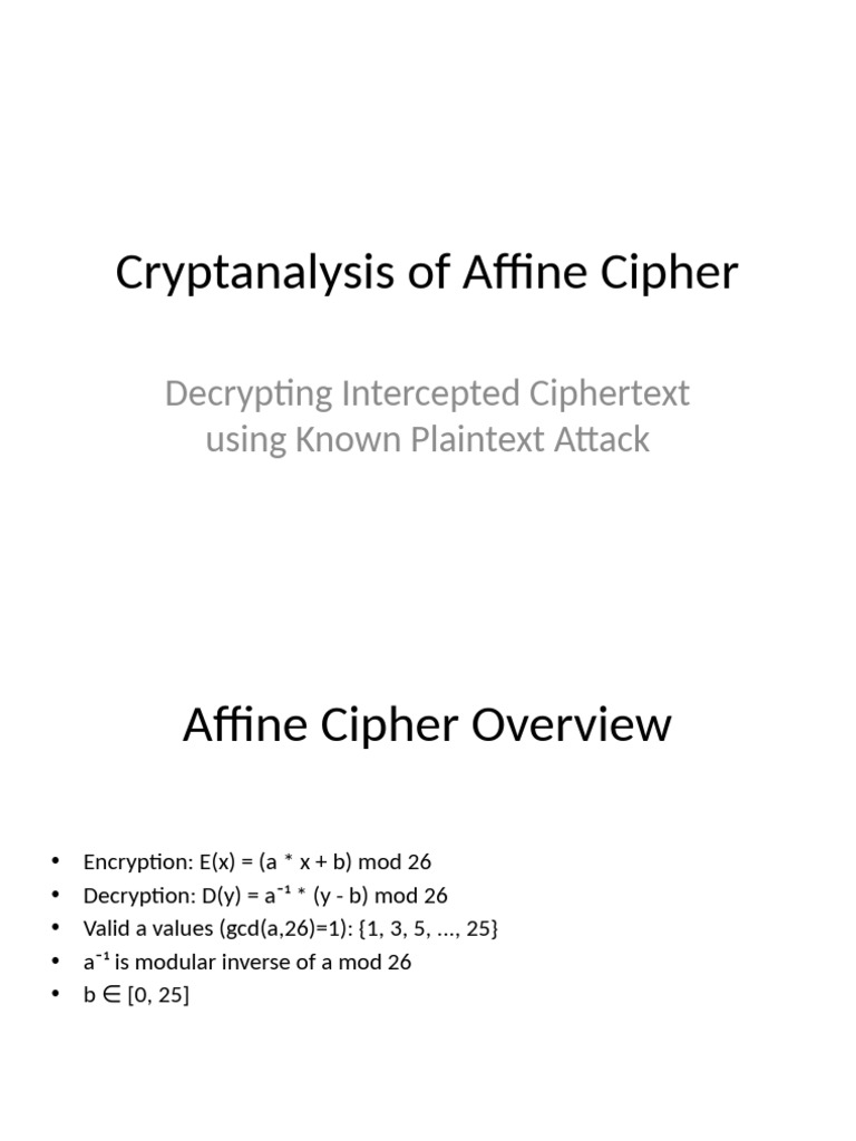 Affine Cipher Decryption Analysis | PDF
