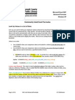 Commonly Used Excel Formulas