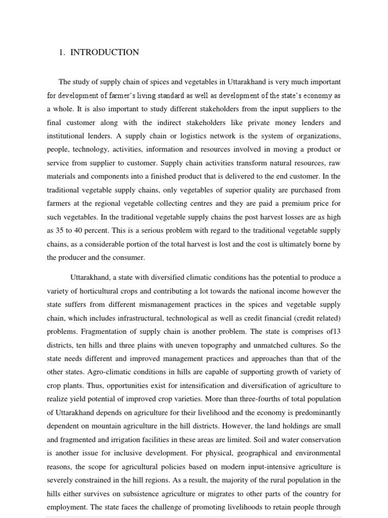 Supply Chain Management of Uttarakhand Vegetables | PDF | Vegetables ...