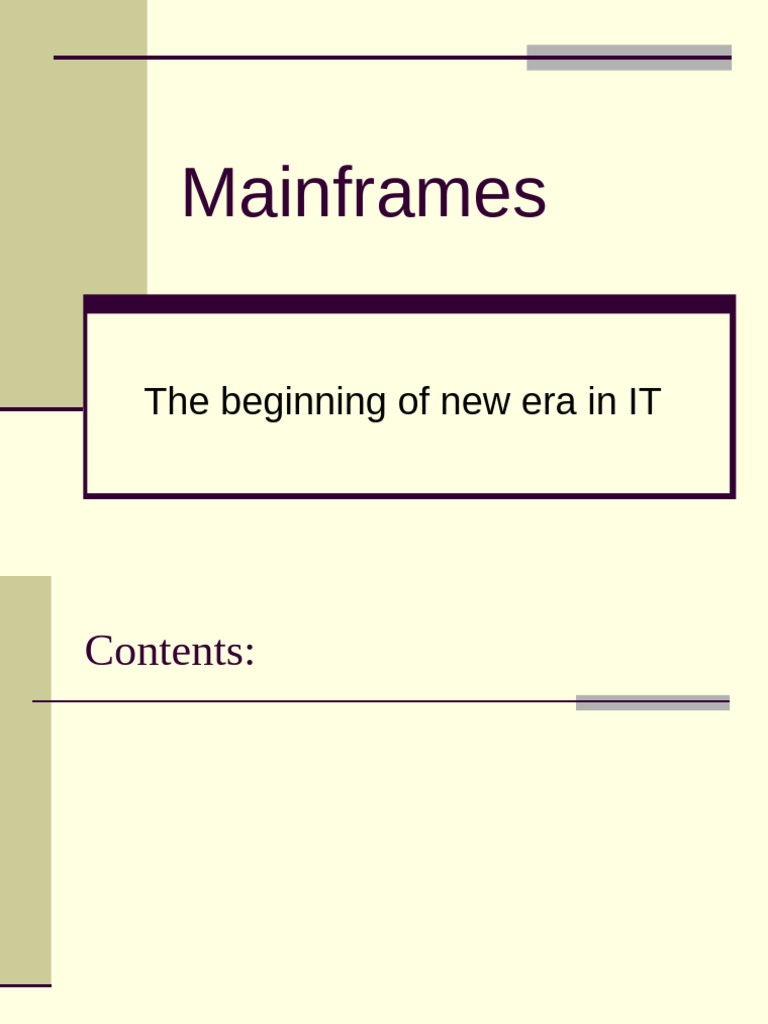 Mainframe Basics and Architecture Overview | PDF | Mainframe Computer ...