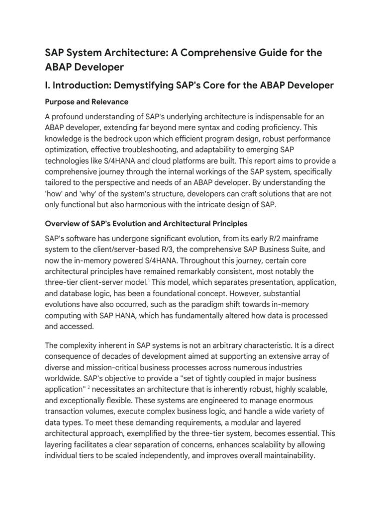 Understanding ABAP in SAP Architecture | PDF | Databases | Database ...