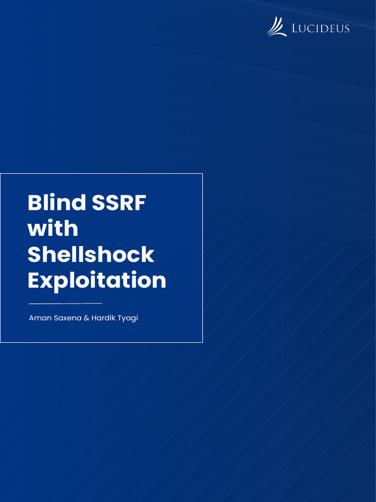 Blind SSRF with Shellshock Payloads | PDF | Computer Engineering ...