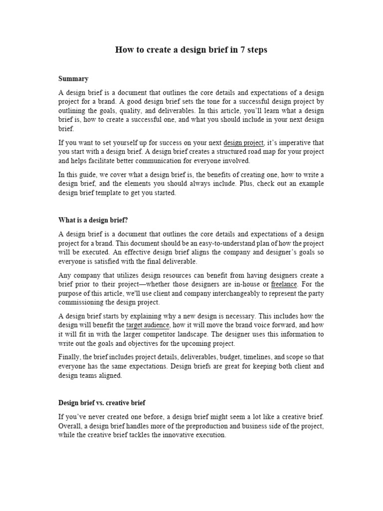 Creating a Design Brief in 7 Steps | PDF | Target Audience | Brand