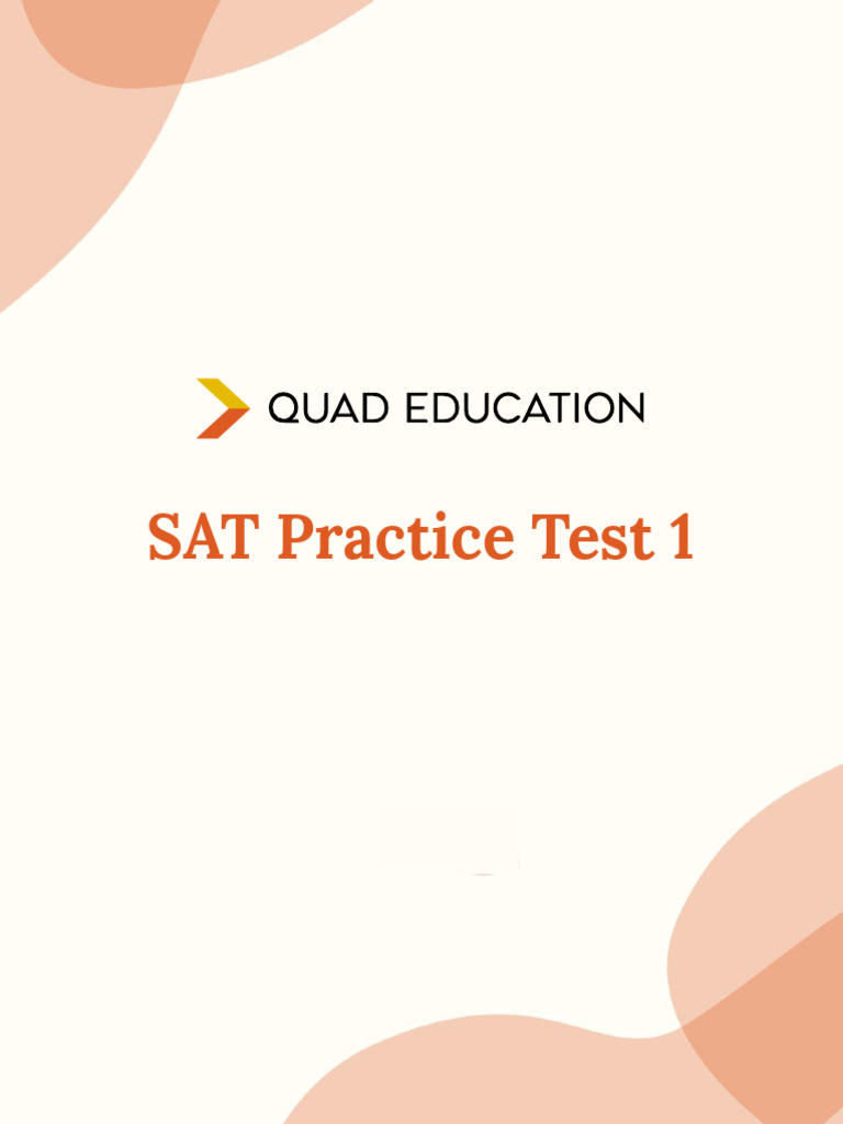 Practice SAT Test 1 | PDF | Sat | Area