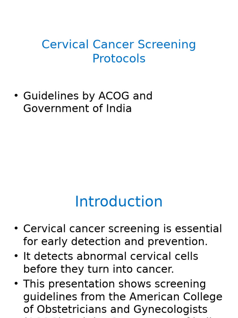 Cervical Cancer Screening Guidelines | PDF