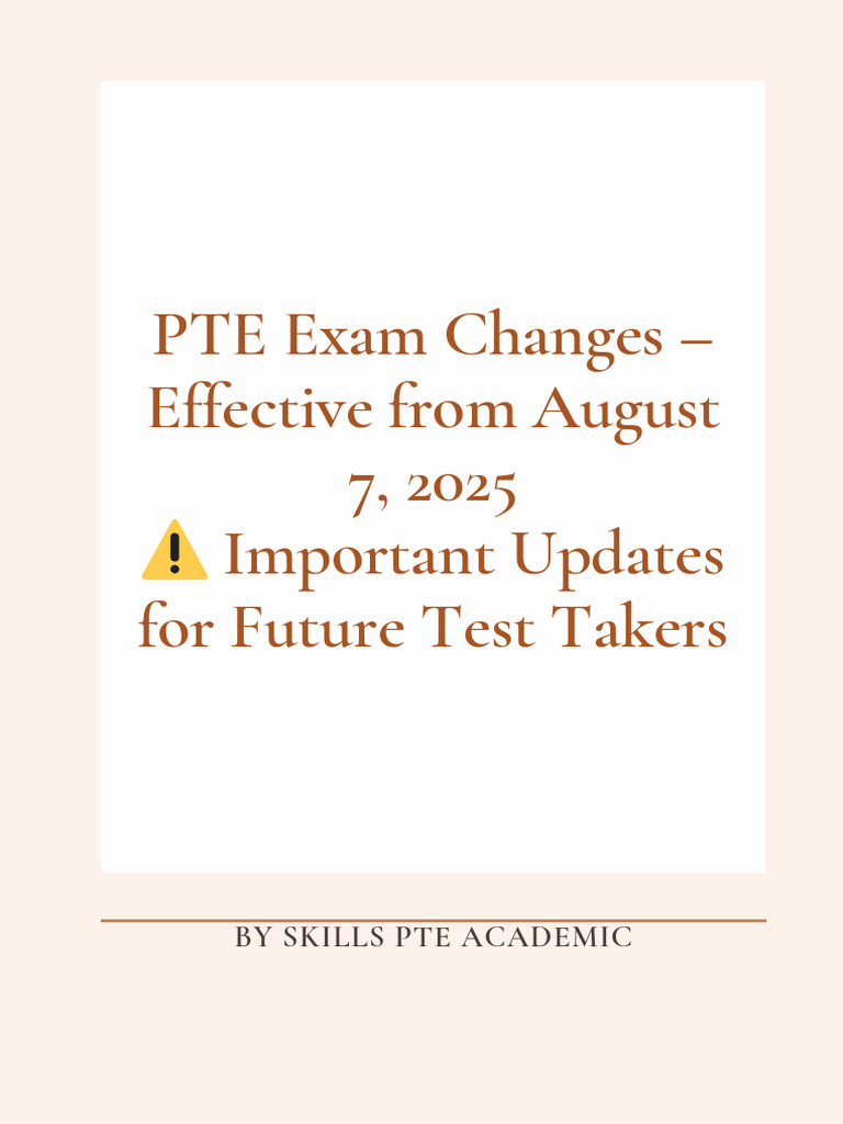 Pte Academic New Changes | PDF