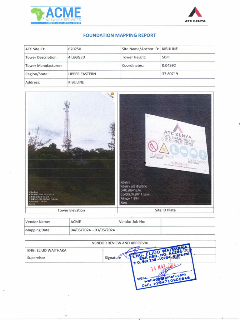 KIBULINE Site Foundation Testing Report | PDF | Hardness | Concrete