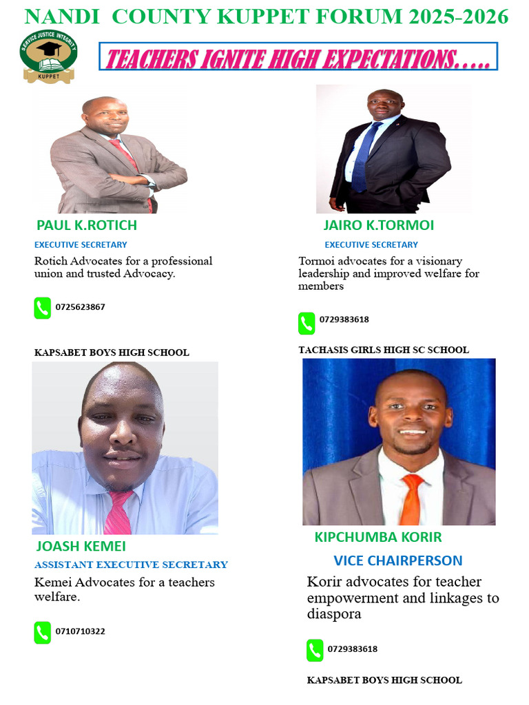 Nandi County KUPPET Forum 2025-2026 | PDF | Social Psychology | Leadership