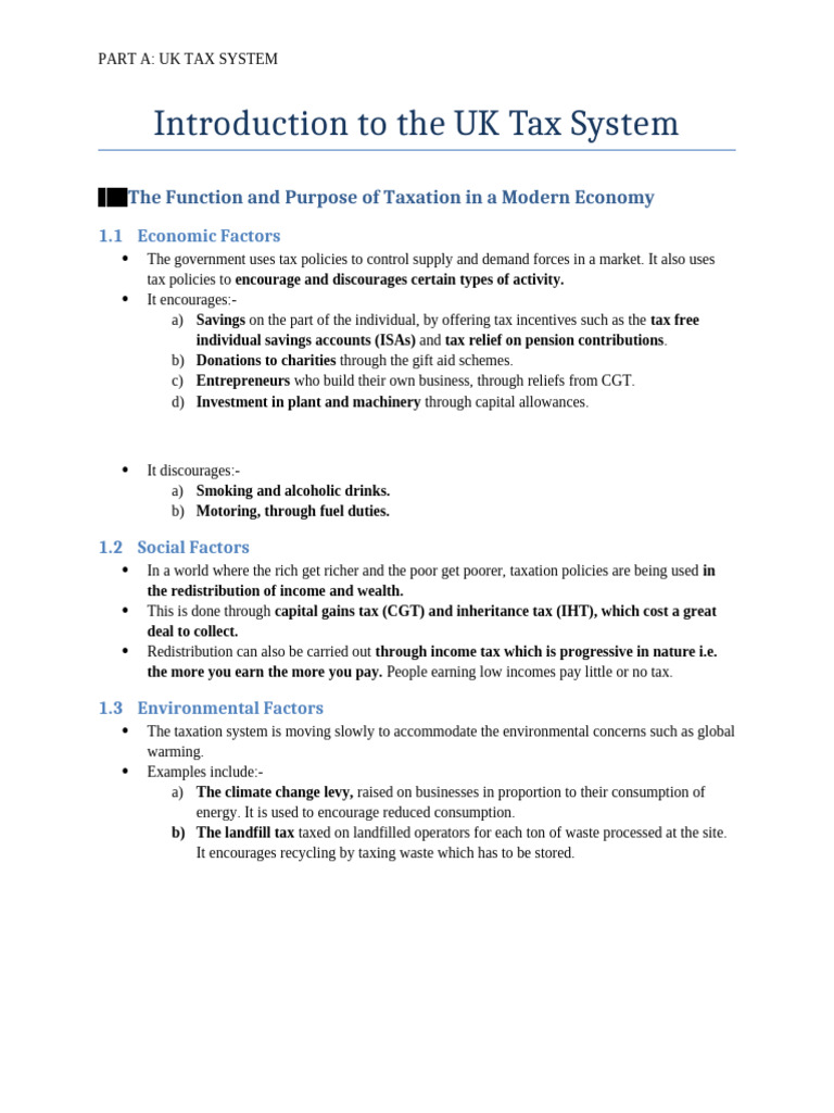 CH. 1 Introduction To The UK Tax System | PDF | Taxes | Tax Avoidance