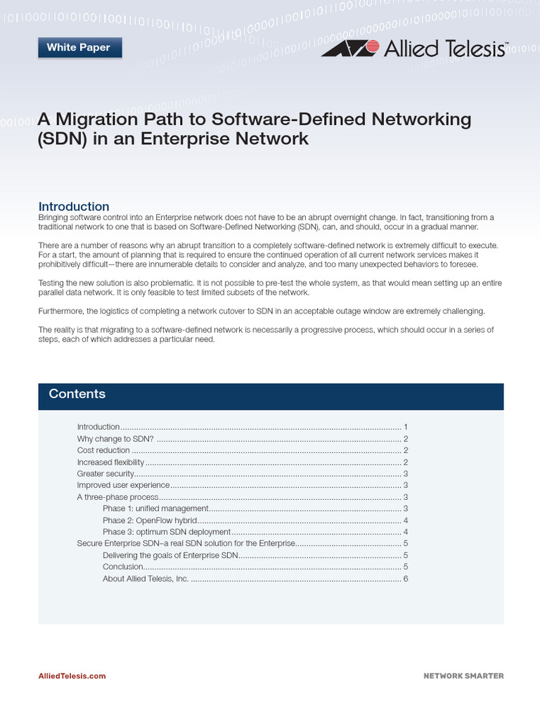 Gradual Migration to Enterprise SDN | PDF | Computer Network ...