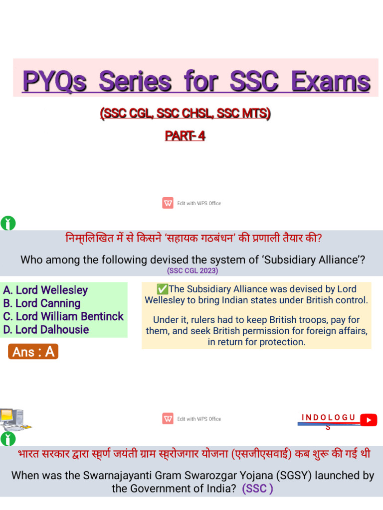SSC Exams PYQs Series Part 4 | PDF | Lactation | White Blood Cell