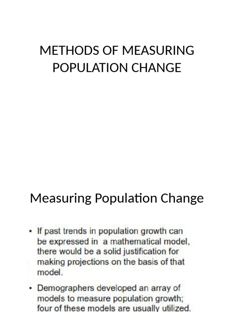 Methods for Measuring Population Change | PDF | Forecasting | Applied ...