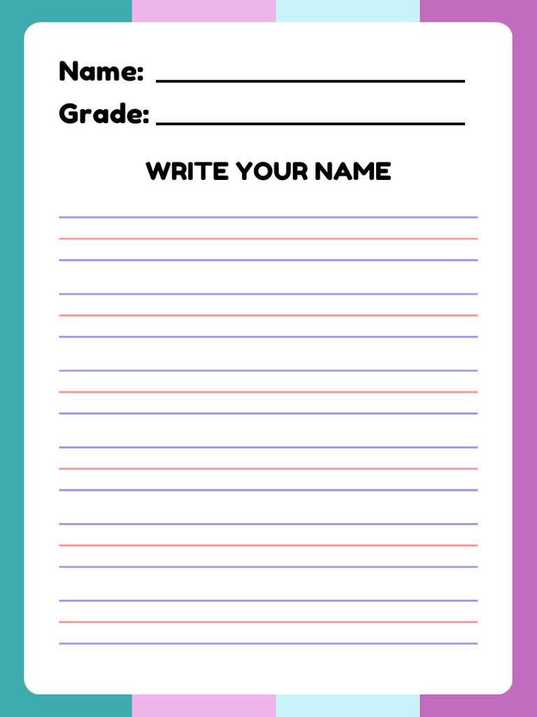 Green-Lilac Simple Trace The Horizontal Lines Worksheet | PDF