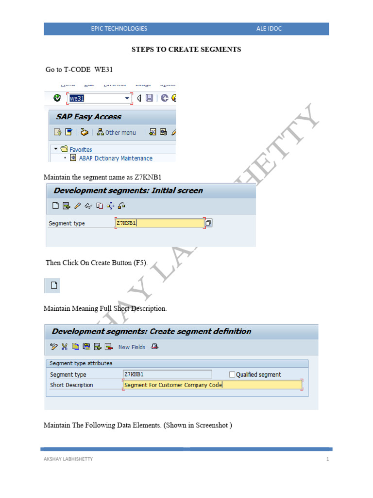 Create ALE IDOC Segments in SAP | PDF | Login | Computing
