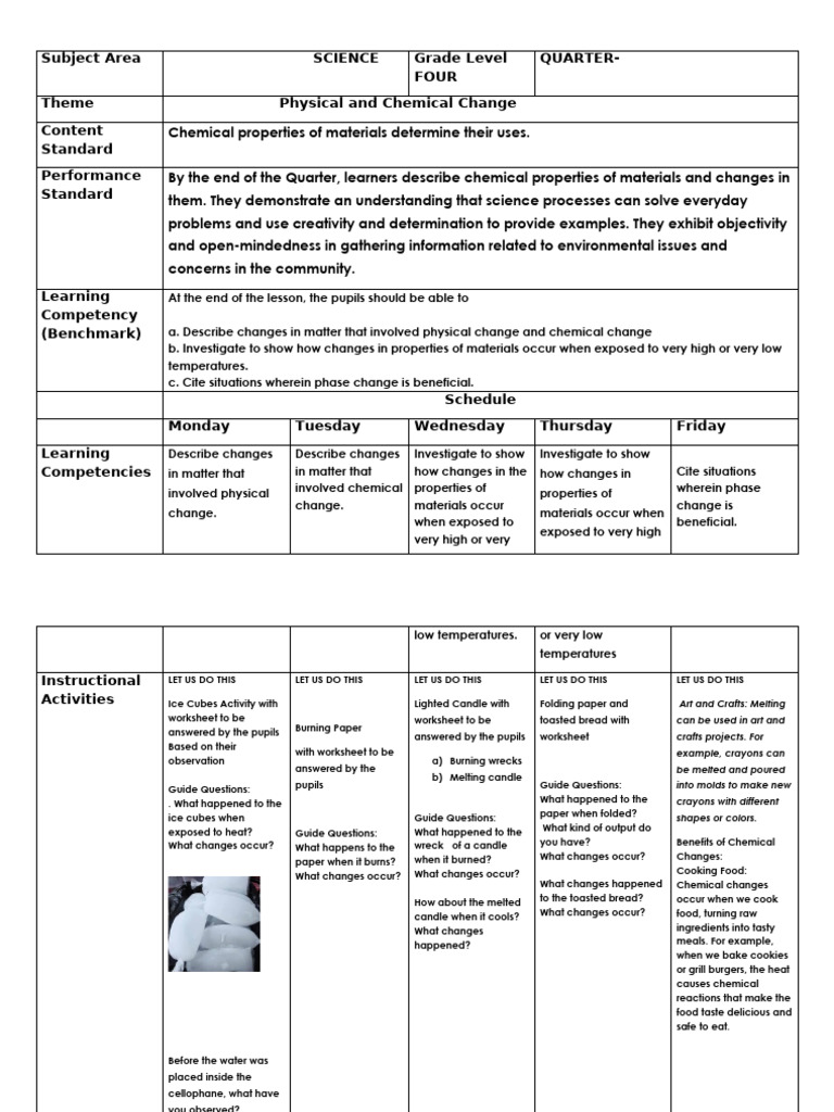 Science Output On Curriculum Mapping | PDF | Learning | Phase (Matter)