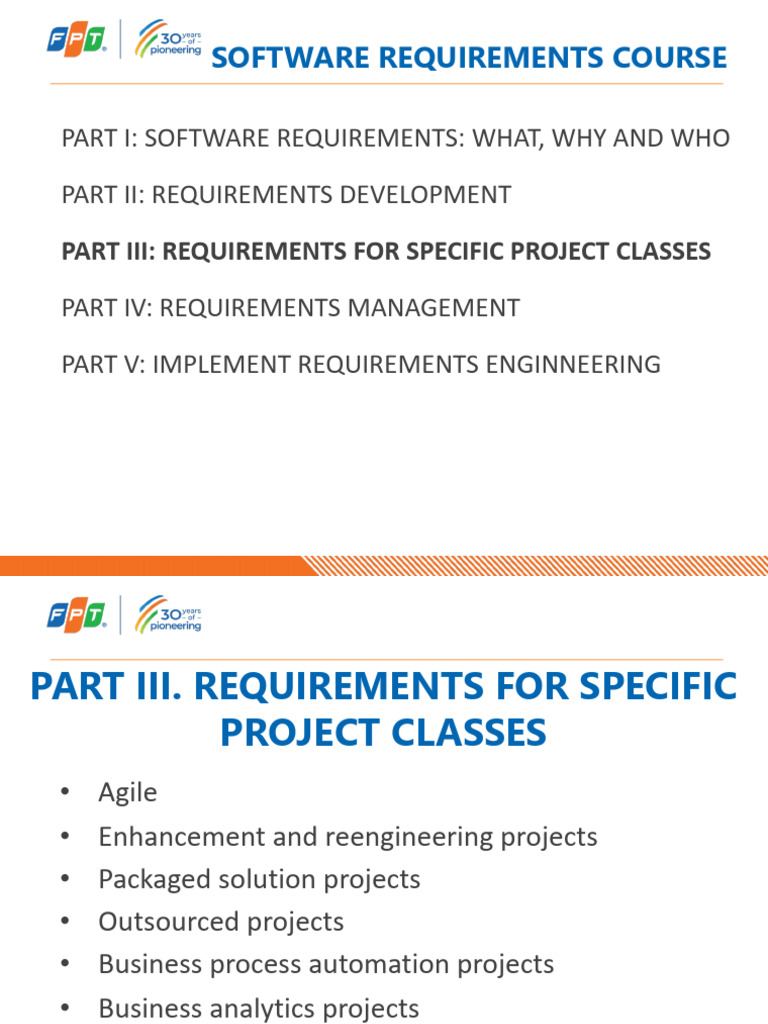 Software Requirements Course: Part I: Software Requirements: What, Why ...
