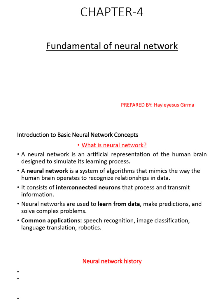 Basics of Neural Networks Explained | PDF | Axon | Chemical Synapse
