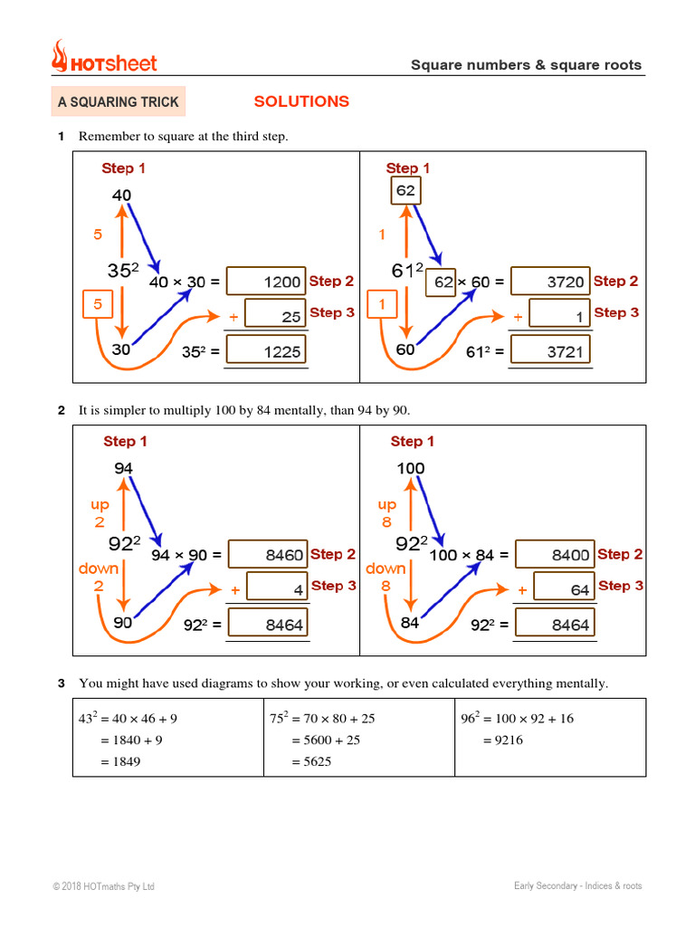 A Squaring Trick SOLUTIONS | PDF