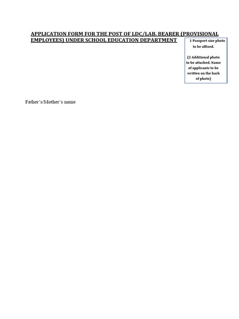 LDC/Lab Bearer Application Form | PDF | Authentication | Government And ...